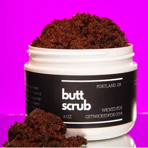 Butt Scrub by Wicked Fox - Coffee Scrub To Exfoliate & Smoothen Your Cheeks.  Made In Portland