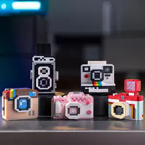 Compatible Lego Classic Retro Camera Instant Film Micro Diamond Building Blocks Educational Assembly Toy for Kids and Adults
