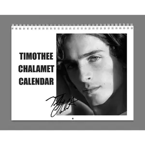 Timothee Chalamet 2025 Wall Calendar ver.1 with his quotes and signature