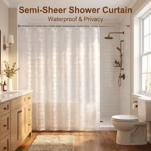 [Summer Vibes] NTBAY 72x72 Inches Luxury EVA Shower Curtain with 12 Hooks - Water-Repellent Bathroom Liner with 3 Weighted Magnets, Rust-Resistant Grommets for Home, Hotel & RV