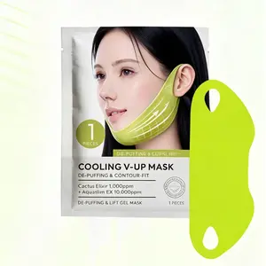Cooling V-Up Hydrogel Lifting Mask | Ear Hook Jawline Contour Mask, Gentle De-Puffing Facial Treatment