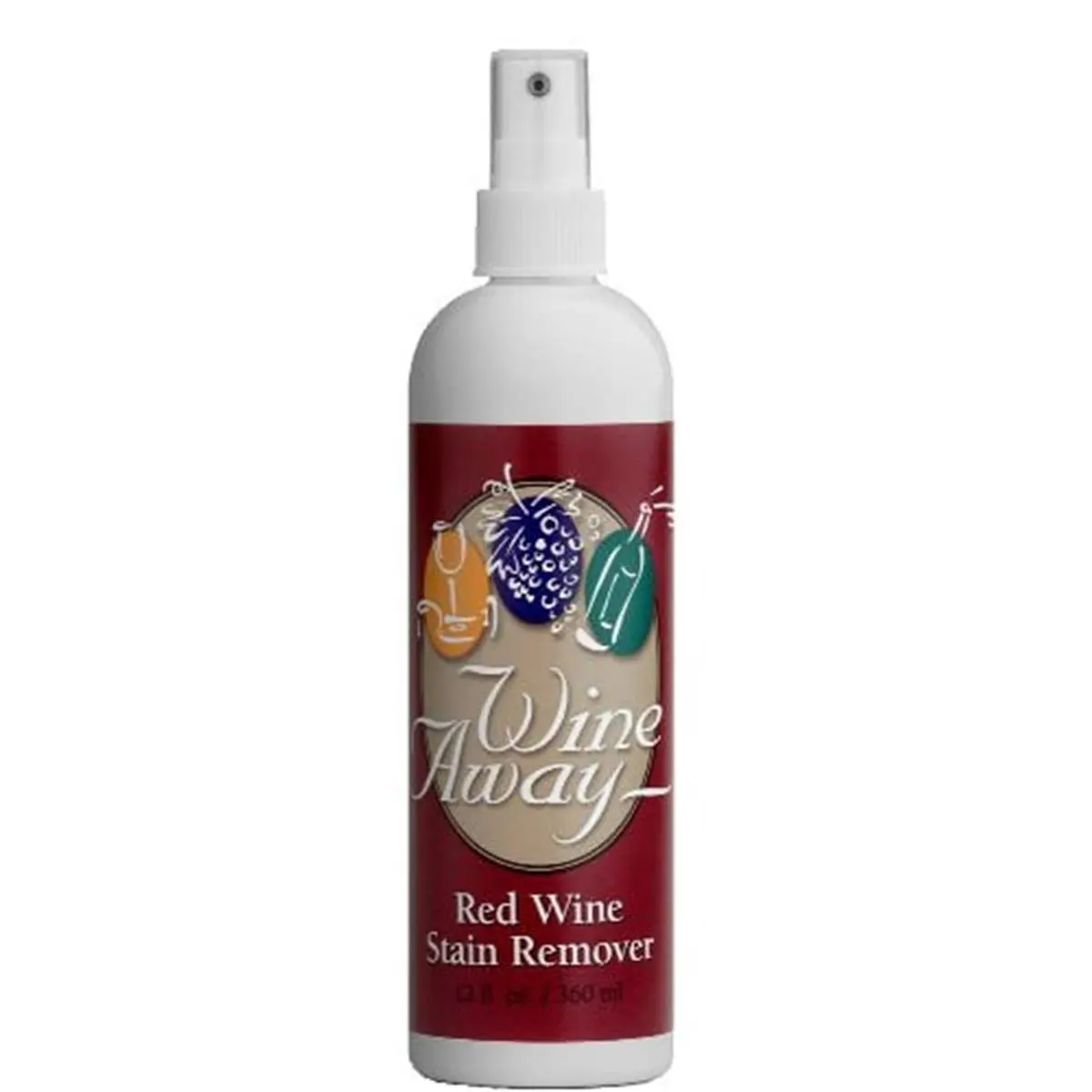 212 MAIN Wine Away Stain Remover, 12oz Scented Bleach-Free Citrus Liquid Solution with Fruit & Vegetable Extracts, Non-Toxic All-Purpose Cleaner for Kitchenware, Bar & Wine Utensils