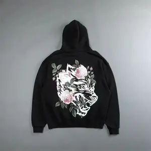 Darcsport Wolf Head Rose Terry Sweater Loose Breathable Workout Top