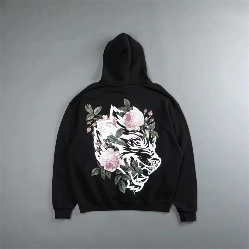 Darcsport Wolf Head Rose Terry Sweater Loose Breathable Workout Top
