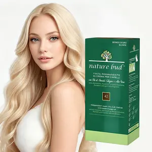 Nature Bud Shade 42 Golden Blonde Permanent Plant Hair Color - Blends Gray Strands & Visible Roots, Leaves Locks Soft, Glossy & Silky, Multi-Functional Care Solution,Hair Color,hair products,good Cover gray hair Starter Kit stick