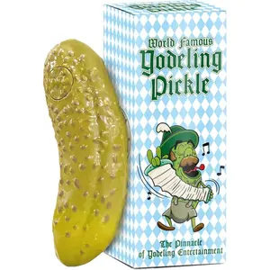 Yodeling Pickle (1 Pickle - 5 Inch) Sings Dill-lightful Musical Yodel Song - Hilarious Laughs - Singing Novelty Gag Gift for Friends Family Coworkers Office Students Classroom