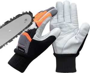Chainsaw Gloves  AntiCut Leather with Layer Chainsaw Protection on Back of Left Hand Only, Classic