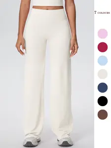 Women's Solid Loose Straight Leg Pants Wide Leg High Waist Sporty Casual Sweatpants Butt Lifting Outdoor Casual Yoga Training Pants, Suitable for Yoga and Pilates, Comfortable Daily Wear