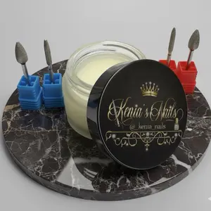 Kenia's Nails Manicure and Pedicure Cuticle Kit with Hydrating Wax 1 oz, Includes 4 Drill Bits, Red & Blue Kits for Dry Nails