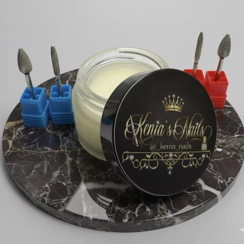 Kenia's Nails Manicure and Pedicure Cuticle Kit with Hydrating Wax 1 oz, Includes 4 Drill Bits, Red & Blue Kits for Dry Nails