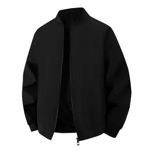 New Retro Jacket Men's Solid Color Baseball Collar Flight Jacket Coat Casual Versatile Top Thick Warm Autumn Winter Windproof Jacket