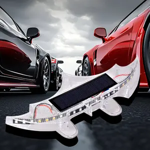 Wireless Solar Powered Car Warning Light LED Anti-Collision Strobe Flash Light, Waterproof Universal Safety Tail Light for All Vehicles Strobe Car Lights