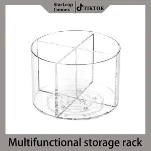 StarLeap Connex Multifunctional Turntable Rotating Storage Rack for Beverages Cosmetics & Pens 360 Degree Desktop Organizer Office Home Art Supplies Box Bracket