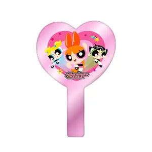 The Powerpuff Girls Series 3D Heart Handheld Mirror – Cute Cartoon Compact Mirror with Dual Image Effect