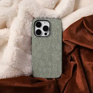 Sage Green Floral Flight Personalized iPhone Case For iPhone 15 14 12 13 11 Pro Max, 13 Mini Case, 14 / 15 Plus
