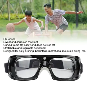 Sport Goggles Free Regulable Design Curved Fit Frame Impact Resistant PC Material Protective Basketball Glasses for Kids Black red night vision