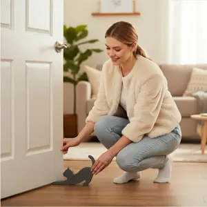 Cute Pet Shaped Pla Door Stopper, 3D Printed Cat & Dog Design, Home Floor Decor, Adorable Animal Door Stoppers, Stylish Home Accessory