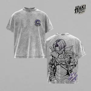 Trunks DBZ Anime Graphic Tee Vintage Washed Shirt Unisex Streetwear Capsule Corp Anime Shirt Future Trunks Sword Tee Dragon Ball Z Anime Clothing Gift for Anime Lovers Fans