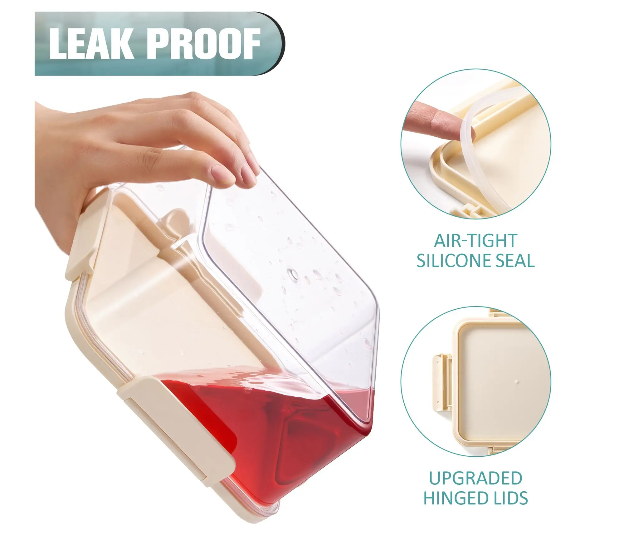 Sorbus Airtight Plastic Food Container, Medium 6.3" Square 2Pk