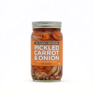 Pickled Carrot & Onion 16oz Jar - Taqueria-style Pickled Carrot Chips and Sliced Red Onions