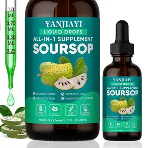 10-in-1 Soursop Bitters Liquid Drops with Sea Moss & Moringa &Black Seed Oil- Natural Herbal Supplement for Daily Wellness & Energy Support - 2 Fl Oz