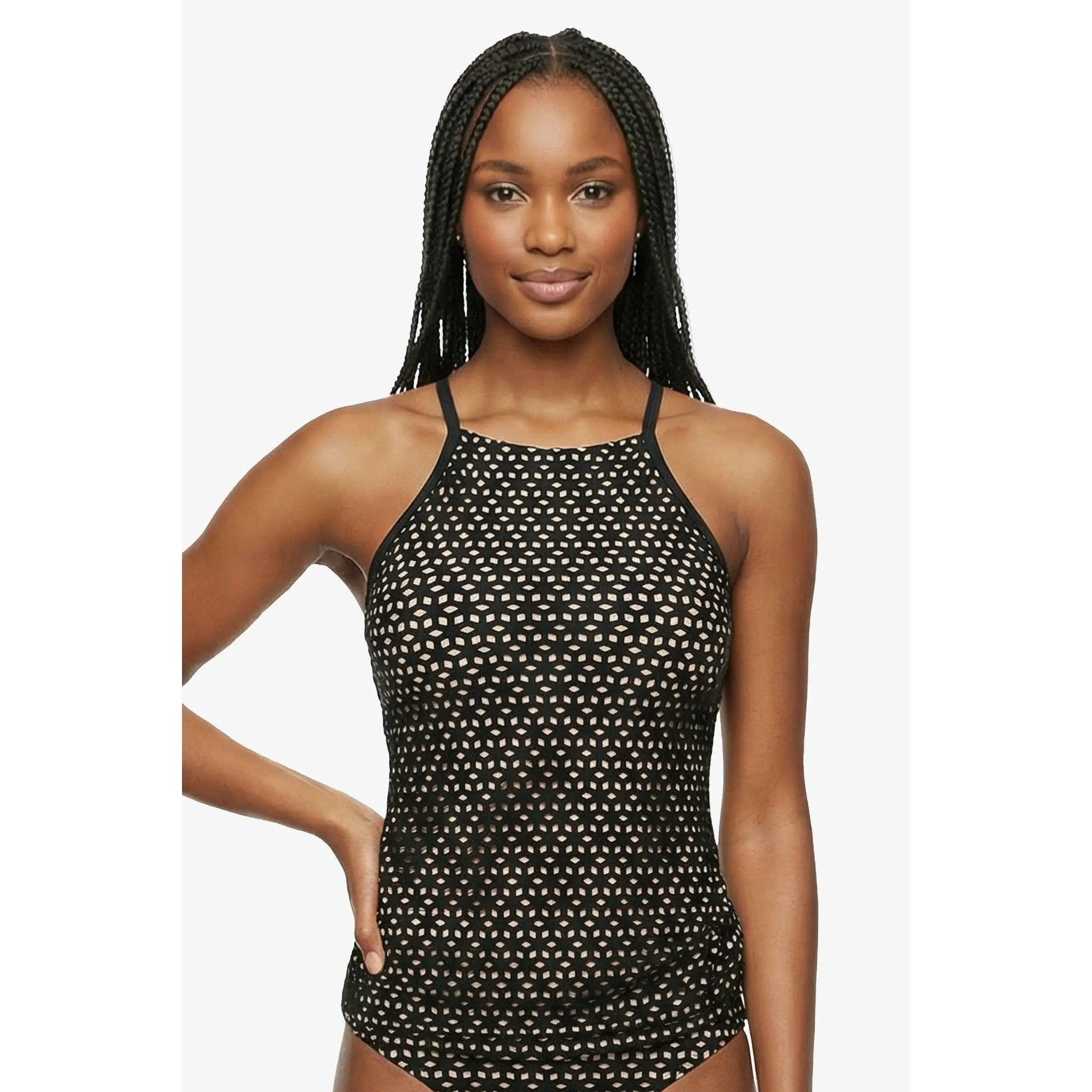 Racerback Tankini  |  Black Laser Cut
