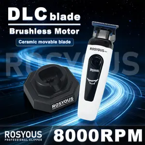 ROSYOUS RSpro-202 Professional Trimmer for Men DLCBlade 8000RPM Brushless Motor with Base Charger LED Display Hair Trimmer Finishing Machine Babershop