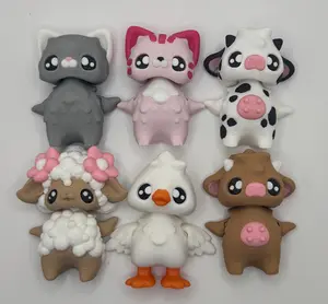 Adorable 3D Printed Animal Pixies – Cat, Cow, Sheep, Goose | Articulated Fantasy Figurines | Cute Collectibles & Gifts