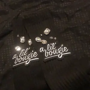 A lil bougie-Handmade Rhinestones Socks for Women - Comfortable Accessory for All Seasons - Womenswear Style Everyday Outfit