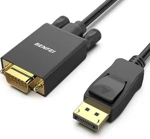 BENFEI DisplayPort to VGA 6 Feet Cable, Uni-Directional Male to Male Gold-Plated Cord  Accessories Connector