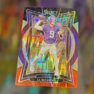 2024 Panini Select - Concourse J.J. McCarthy #24 Black & Red Shock Prizm (RC)