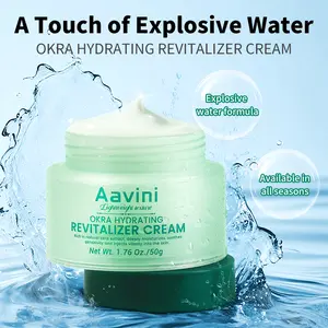 Aavini AquaBurst Okra Revitalizer Cream 50g – Bursting Water Texture, Long-Lasting Hydration, Soothes Redness & Repairs Skin Barrier with Okra Extract, Ectoin, Sea Fennel, Pro-Xylane & Centella Asiatica Hydrating