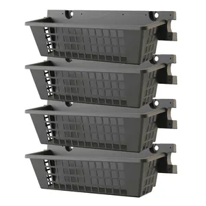 Suncast 4 Pack 25 x 7.25 Inch Resin Basket Accessory for Outdoor Shed, Black