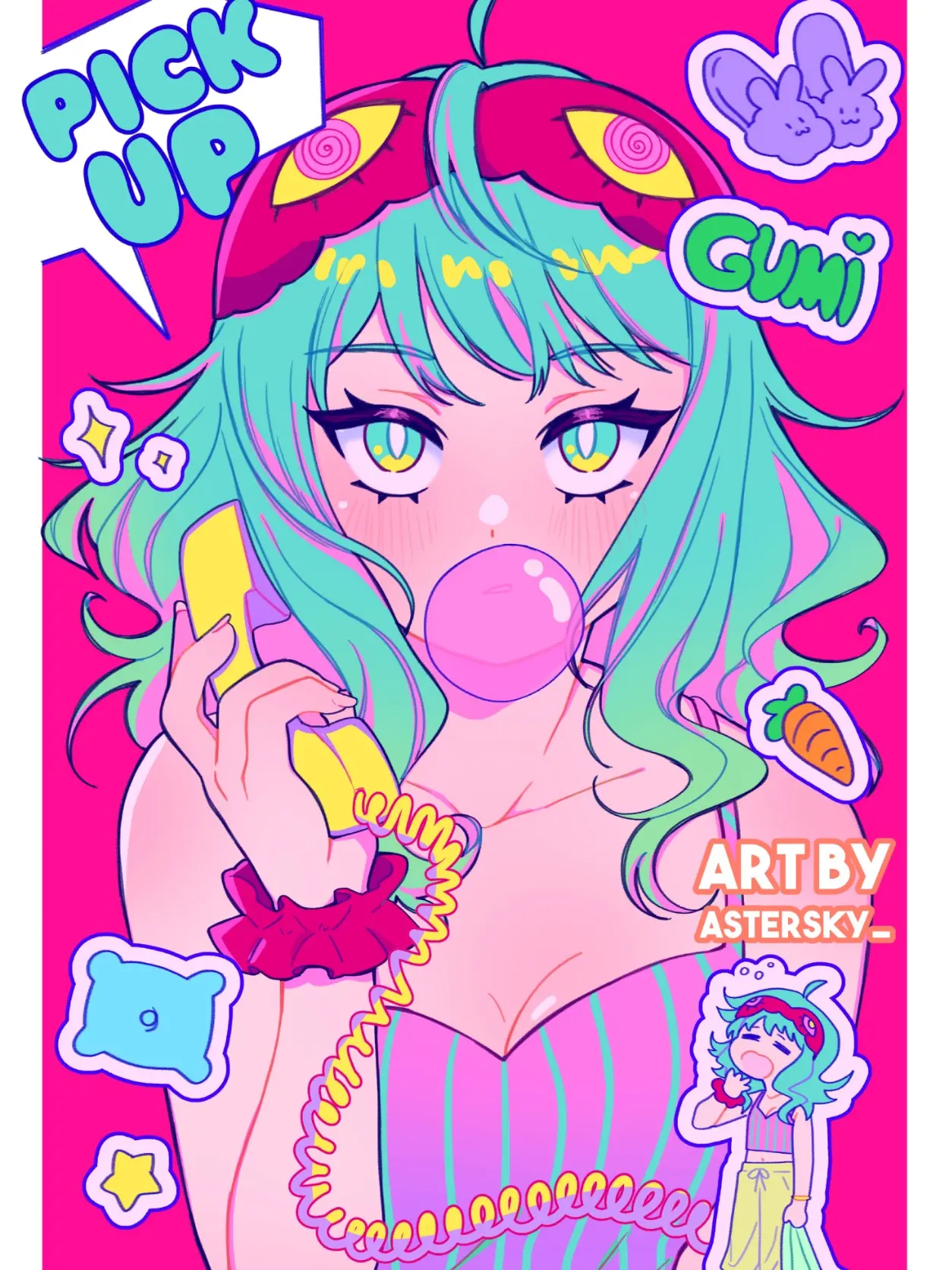 VOCALOID GUMI / MEGPOID Kawaii Large Anime Poster Print (Artist Handmade)