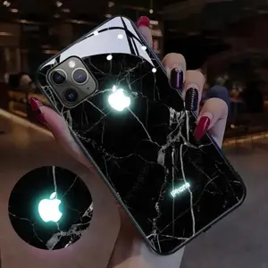 Light Up Phone Case Black Marble