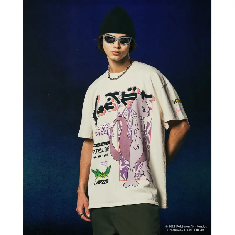 Pokémon By Loiter Mewtwo Heavyweight T-Shirt Off White
