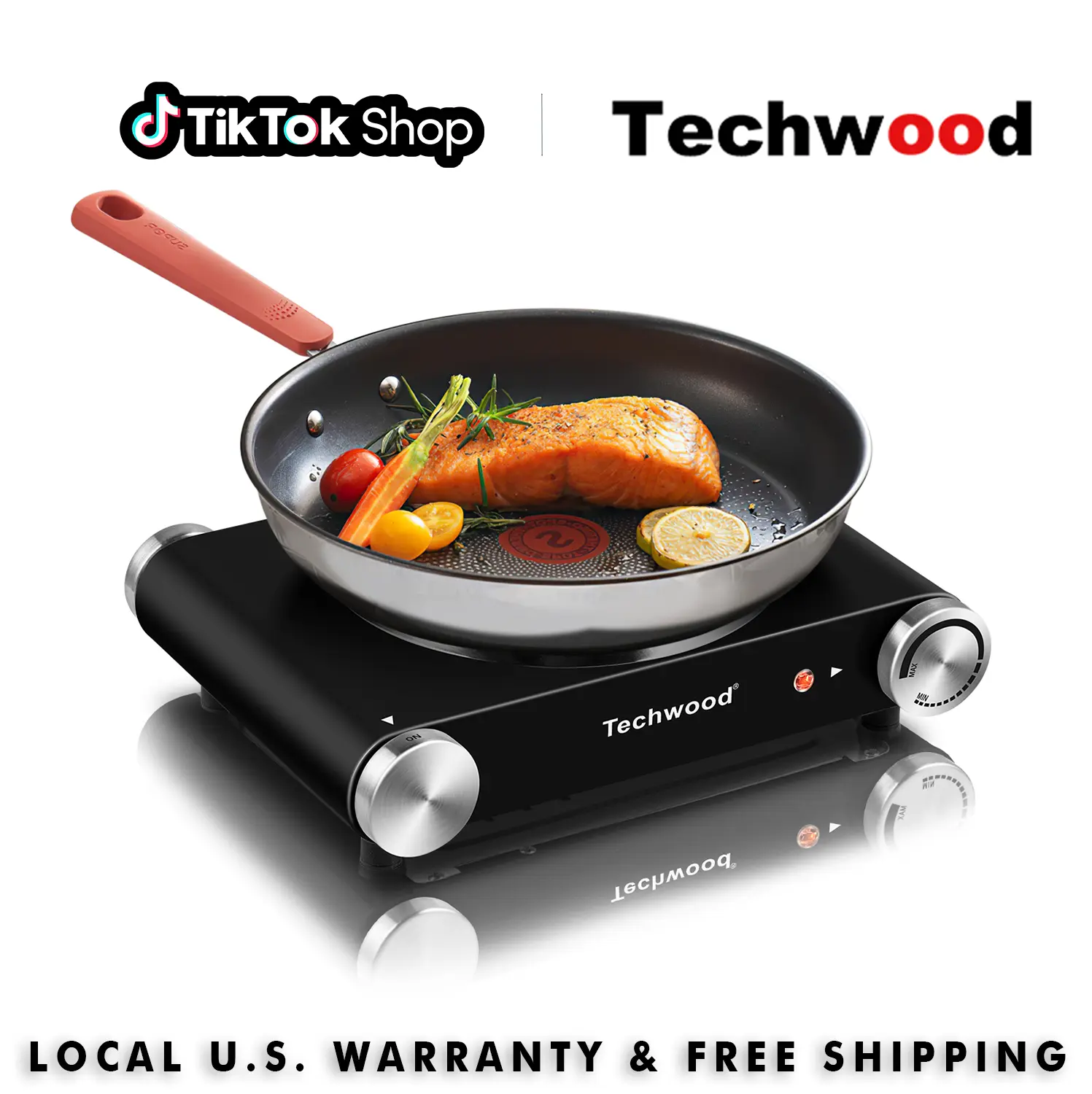 Techwood 1200W Compact Mini Portable Electric Stove - Infrared Ceramic Cooktop, Top-Touch Single Burner, Adjustable Temperature, Non-Slip ft, Cast-Iron Stainless Steel, US Plug, Fast Cooking for Kitchens/Dorms, Portable Burner Induction Hobs,SummerFinds