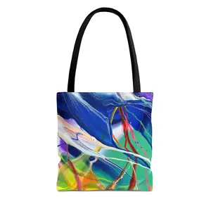 Colorful Abstract Tote Bag | Artistic Reusable Grocery Bag, Beach Bag, Gift for Art Lovers, Eco-Friendly Shopping Bag, Vibrant Handbag