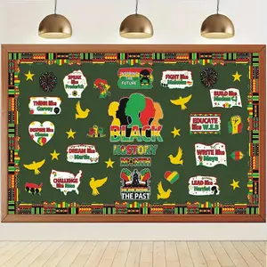 1pc History Backdrop Black History Month Inspirational Achievements Heritage Celebration Vinyl Fabric Banner for Classroom School Display Bulletin Board Educational Decor