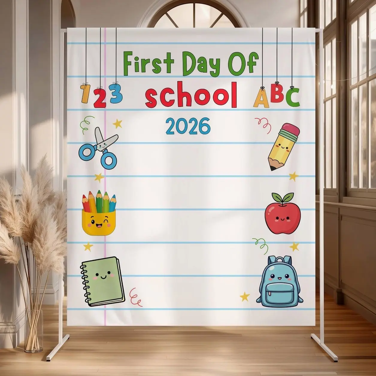 First Day of School Photo Backdrop Back to School Banner Classroom Decor Tapestry First Day Photo Prop