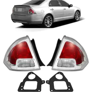 HECASA Pair Tail Light Compatible with 2006-2009 Ford Fusion S SE SEL Replacement for FO2818123 FO2819113 Tail Rear Lamp Red+Clear Lens LH&RH