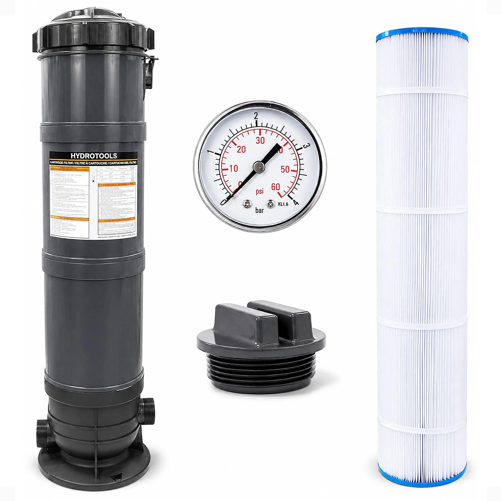 Swimline HydroTools 100 Sq Ft Sure Flo Cartridge Pool Filter Tank and Elements