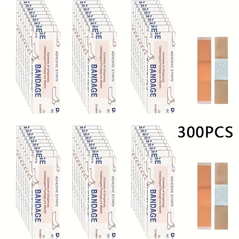 300pcs Narrow Fingertip Adhesive Bandages - 1cm Wide, Flexible, Breathable, Waterproof Fabric Wound Dressings for Minor Cuts, Home, DIY Projects, Crafting, Clinics