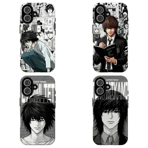 FL-Death N0te L & Light Manga Collage Phone Case,Black & White Anime Aesthetic Cover For iPhone 11 12 13 14 15 16 17 Air Pro Max for Samsung S26 S25 S24 S23 S22 S21 Case,Gift for her/him