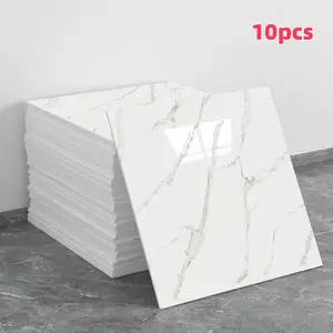 10pcs/20pcs/40pcs Faux Tile Self-Adhesive Decorative Wall Stickers, Marble Tile Stickers, Waterproof Kitchen and Bathroom Decor, Residue-Free, Easy Installation, Durable Des Perfect for DIY Home Decoration