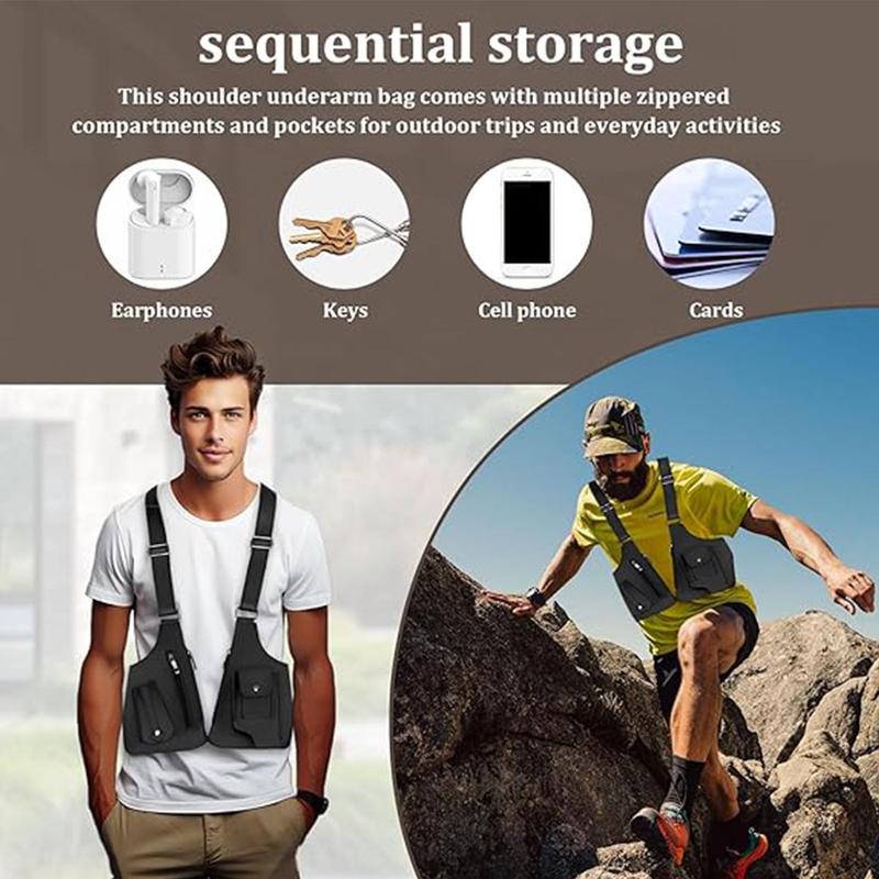Double Shoulder Armpit Bag, 2026 New Men Anti-Theft Underarm Wallet Pocket Holster Phone Leisure Double Shoulder Pouch