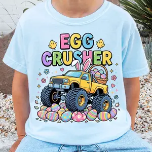 [Sale Up To 50%] Egg Crusher Shirt, Easter Day Tee, Happy Easter Day Shirt, Easter Shirt, Spring Day Shirt, Monster Truck Shirt, Easter Boy Tee, boys Easter Tee