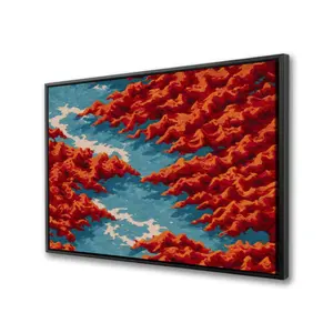 Conscious Sales C1FC24364HD0CQ 24 x 36 in. Red Mounds - Orange Framed Canvas Art for Home Decor