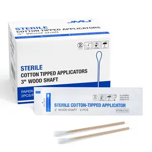 Sterile Cotton Tipped Applicators 3", 200 Count Sterile Cotton Swabs, Wood Shaft Medical Swabs