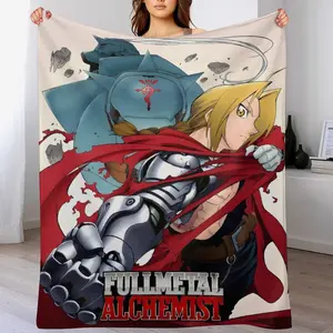 Anime Fullmetal Alchemist Flannel Throw Blanket - Ultra Soft & Machine Washable Cozy Gifts for Christmas/Birthday